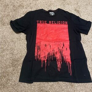 True Religion Black Tee with Red Graphic
